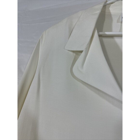 Vintage Women's 90s Orare Formal Shirt Ivory Blouse Long Sleeve Button up Sz 16 - Picture 8 of 12